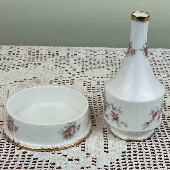 Vintage PARAGON Victoriana Rose small vase and small dish || ENGLAND - Picture 7 of 12